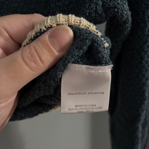 Modcloth MidTown Mixer Cropped Sweater Blue Cream - Picture 5 of 6